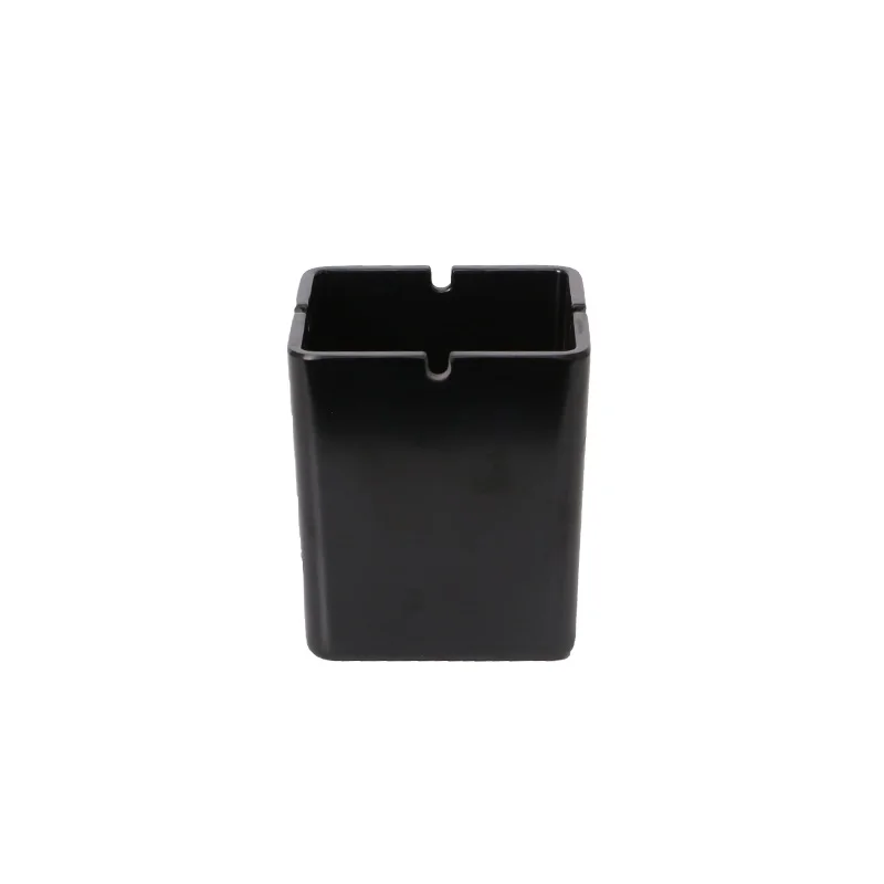 Wholesale high quality easy clean multiple specifications black square/ round cigar ashtray resin melamine ashtray custom