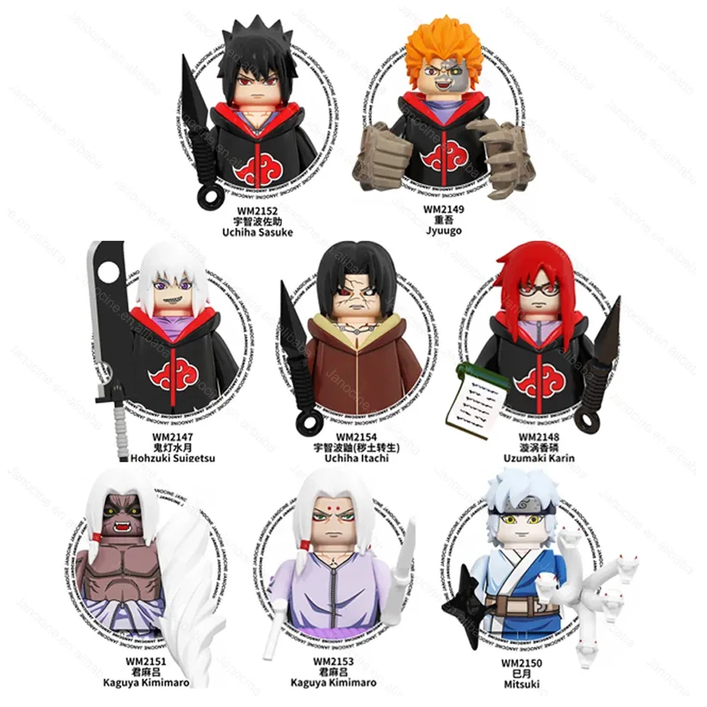 WM6113 Anime Hokage Uzumaki Mini Figures juguetes de Sasuke Kakashi Pein Jiraiya Tsunade DIY Mini Building Blocks Collection Toy