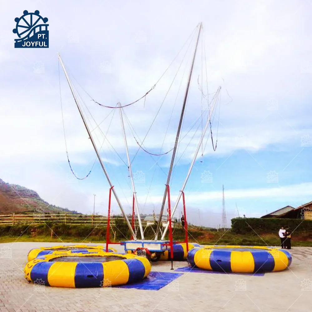 Бунги-батут, переносной парк развлечений, 4 человека в 1, с креплением на трейлере, батут