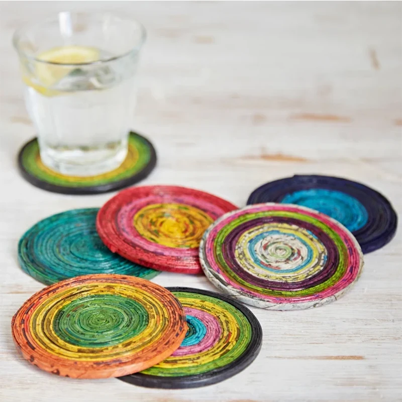 Wholesale promotional gift cardboard coaster paper pulp drink coaster cheap absorbent paper beer coaster bar table beer cup mat