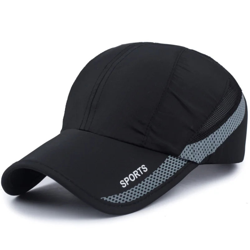 Summer Microfiber Printed Logo Custom 5 Panels Baseball Hats Sports Running Mesh Caps