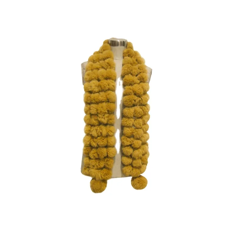 Зимние Повседневные шарфы из кроличьего меха длинный меховой шарф для