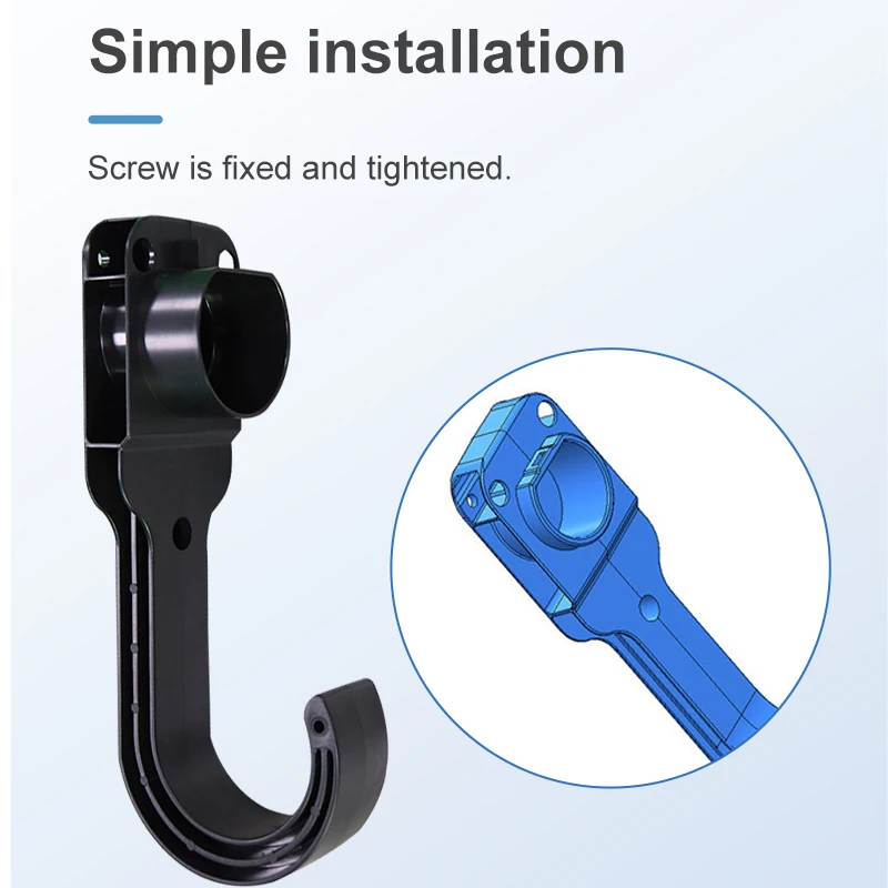 YKC EV Charger Plug Holder Type 2 Type 1 IEC 62196 EVSE J1772 Dummy Socket Wall Box Holder with HOOK EV Charging Cable Holder