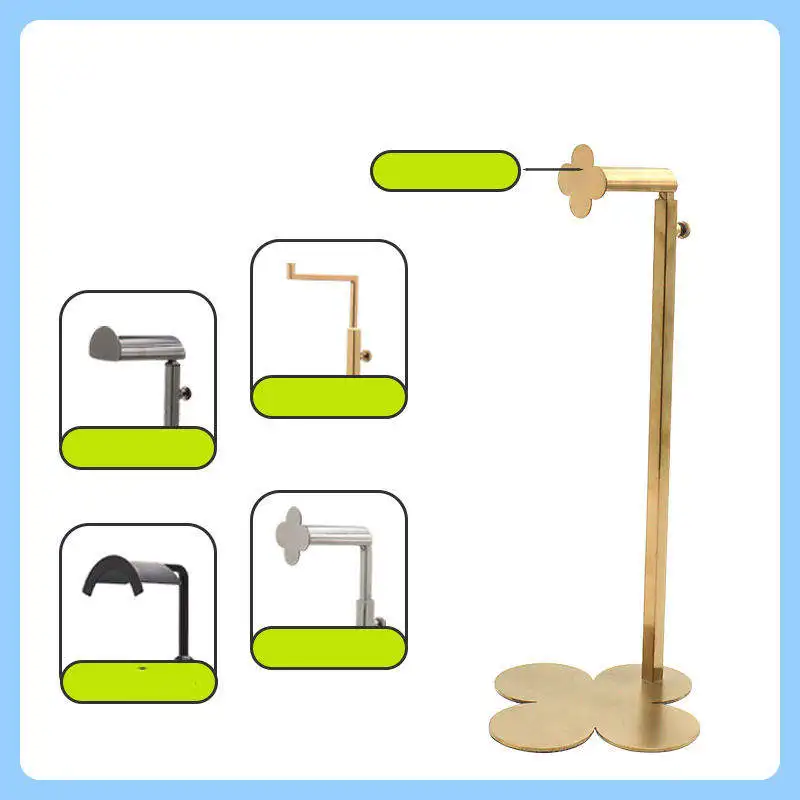 Custom Hanging Handbag Holder Metal Hand Bag Rack Luxury Gold Bag Display Stand for Shop