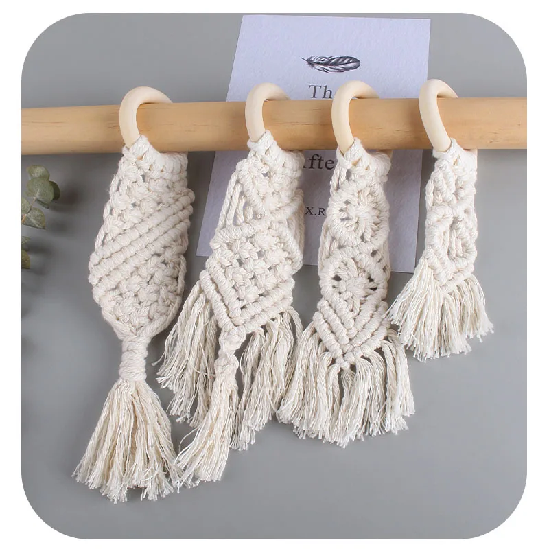Baby creative toy tooth glue New pure hand-woven cotton rope wood tooth glue baby teeth grinding stick