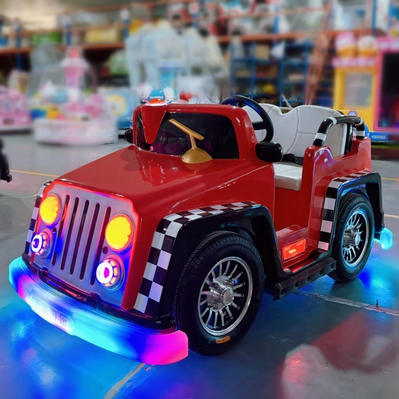 Outdoor Playground Theme Park Vintage JEEP Style Mini Children Small Electric Dodgem Bumper Cars 24V For Kids And Adults Ride-On