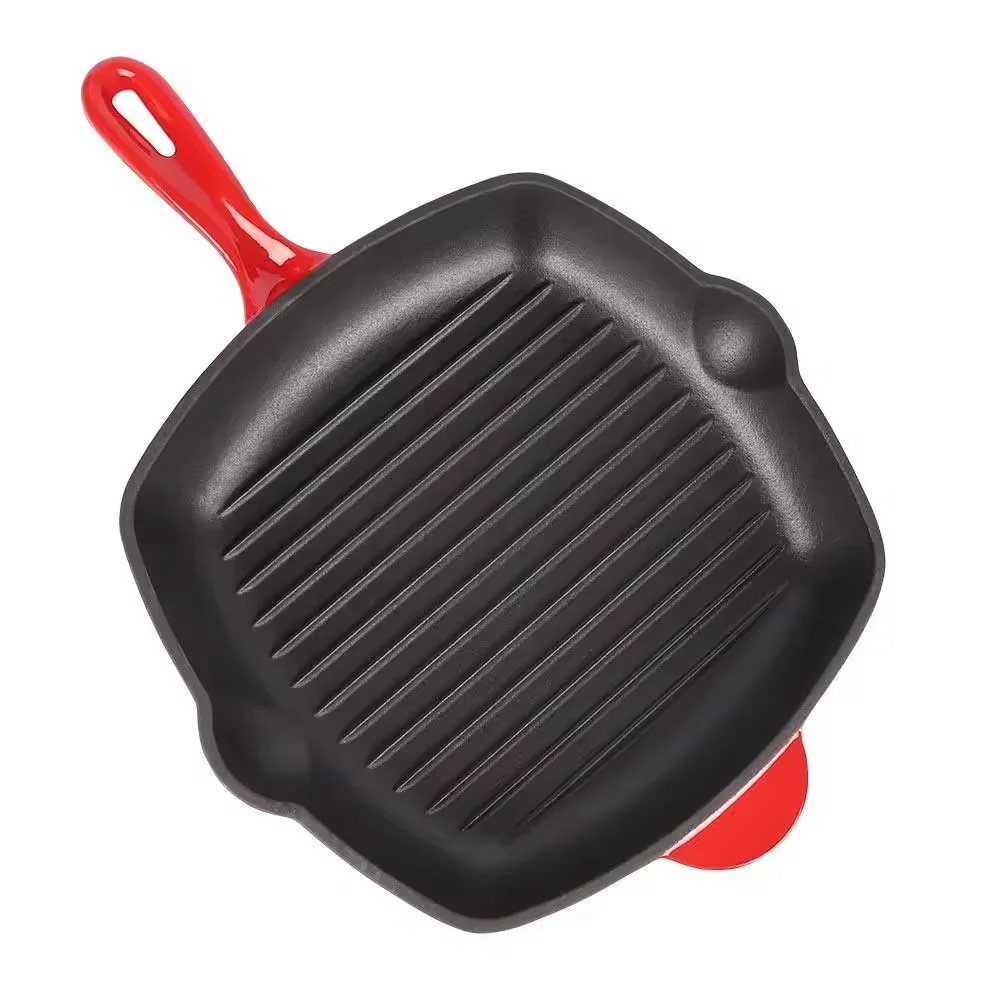 Factory Whoselase High Quality 3 Pieces Enameled Cast Iron Cookware Set Non Stick Red Round Cast Iron Dutch Oven Cookware Set