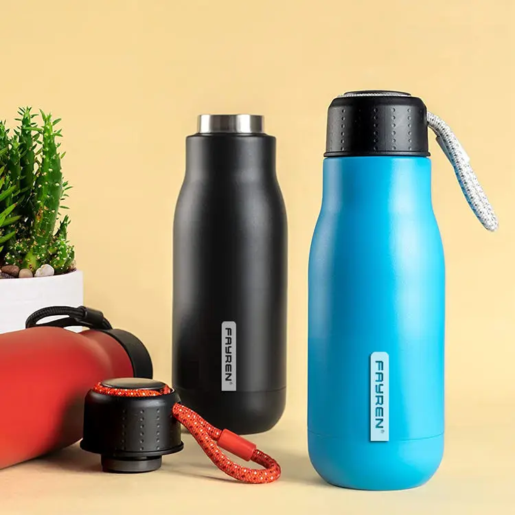 Portable Double Wall Vacuum Insulated Stainless Steel Outdoor Sports Water Bottle Flask Thermos with leak-proof Lid