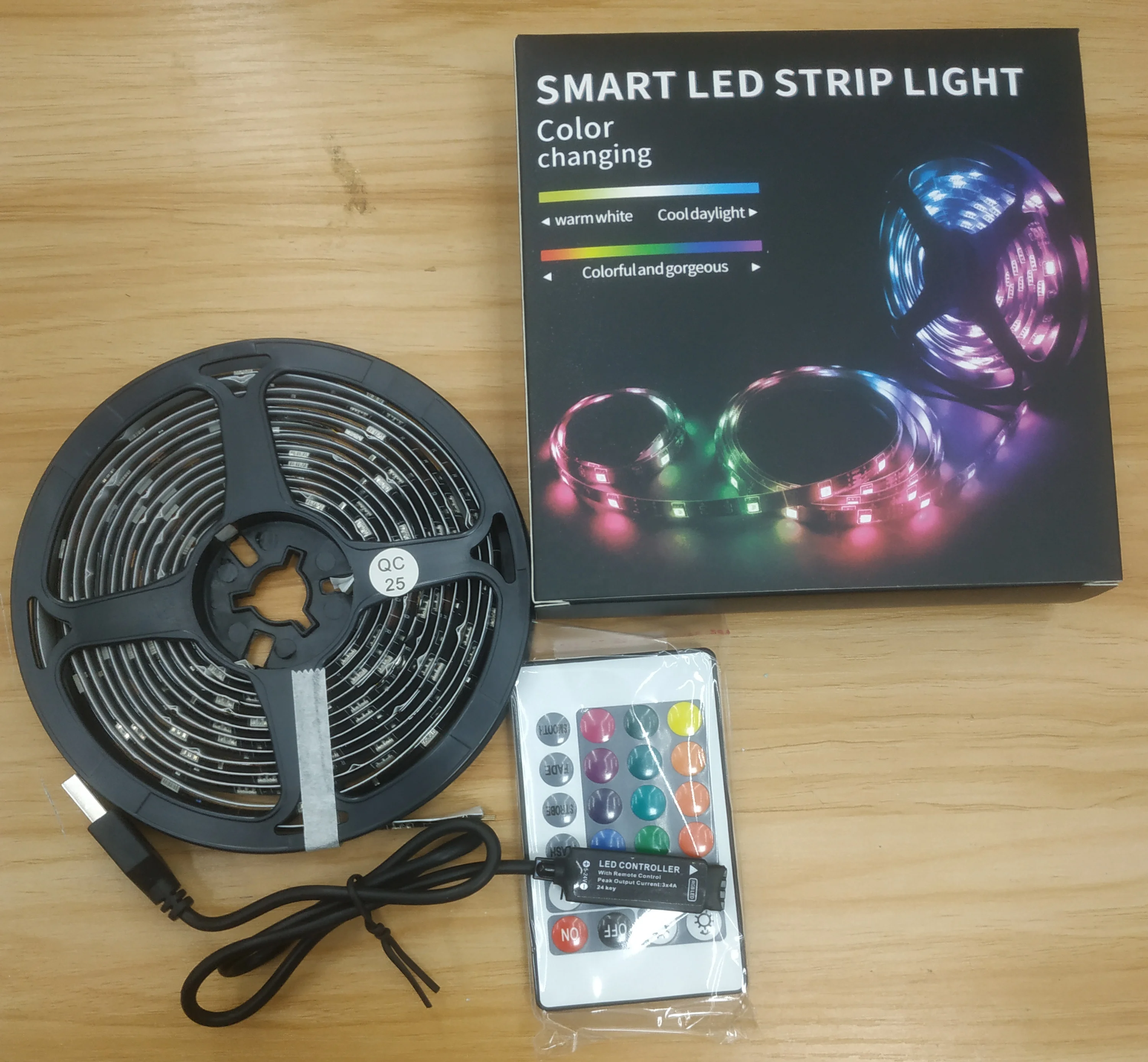 5V IP65 Color Box 150D 5050RGB Led Strip Set 24 Key IR Controller 5V USB RGB5050 LED Strip Kit RGB Set RGB Kit