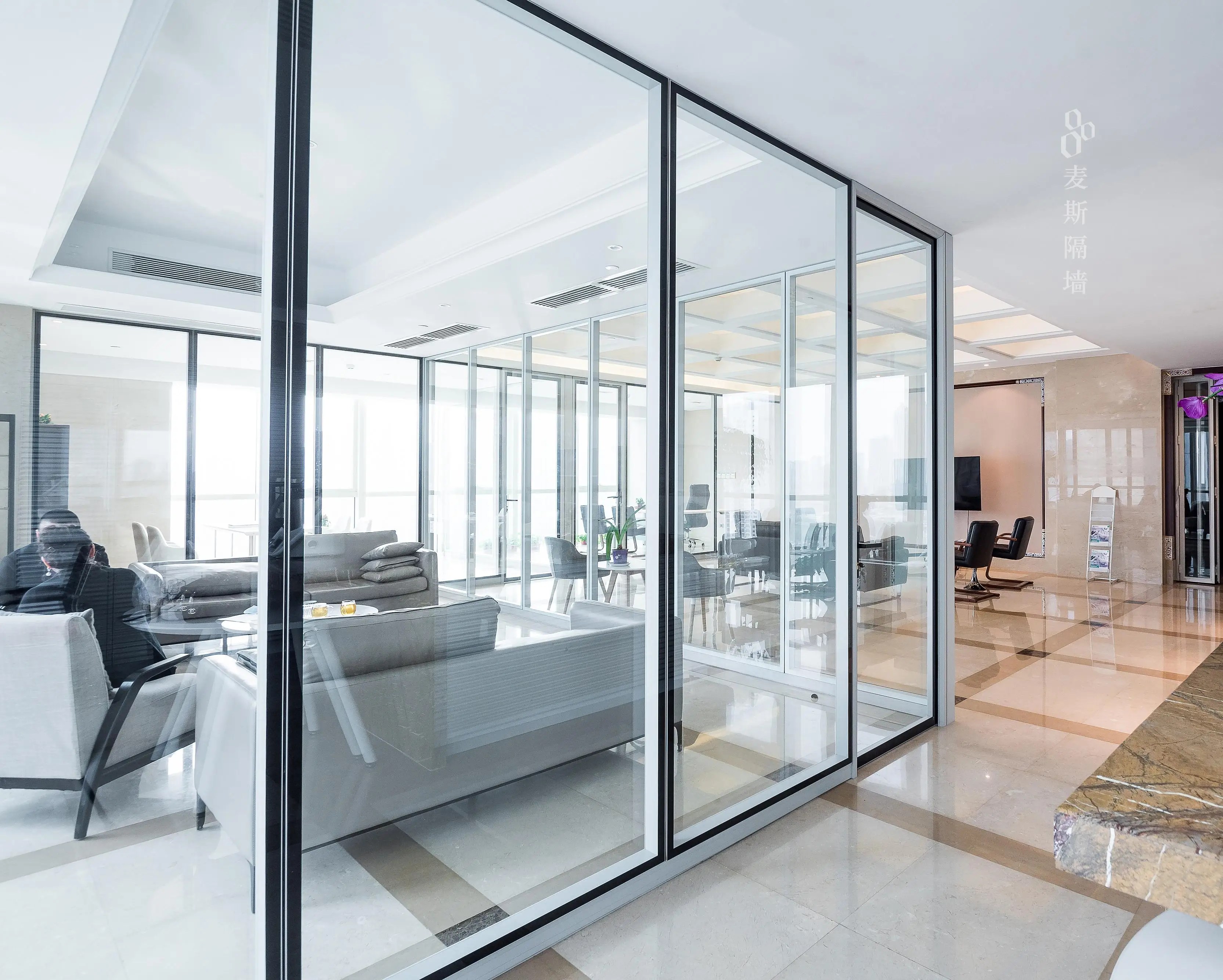 Single Glass Hidden Frame Movable Furniture Hall Factory Manufacturer Modern Aluminium Soundproof Office Partitions