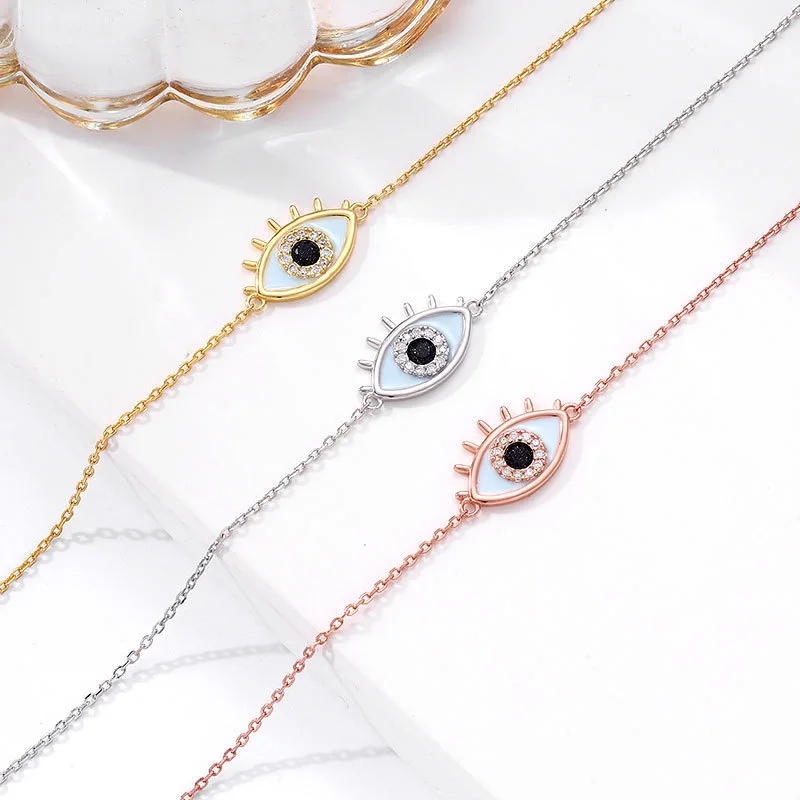 2024 New Arrival 925 Silver Diamond Evil Eyes Bracelet Good Selling Metal Cubic Zirconia Devil Eyes Bracelet For Daily Life