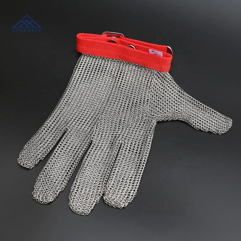 Butcher cut hand protected safety security steel metal Mesh Gloves
