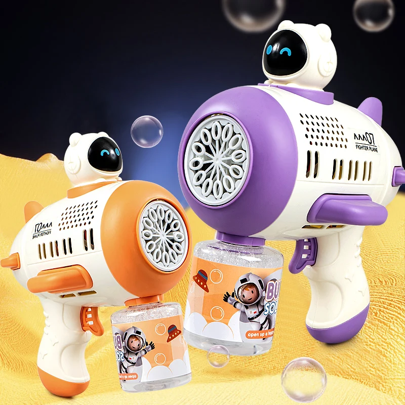 Hot selling factory bubble toys LED light up blower blaster summer bubble gun for kids
