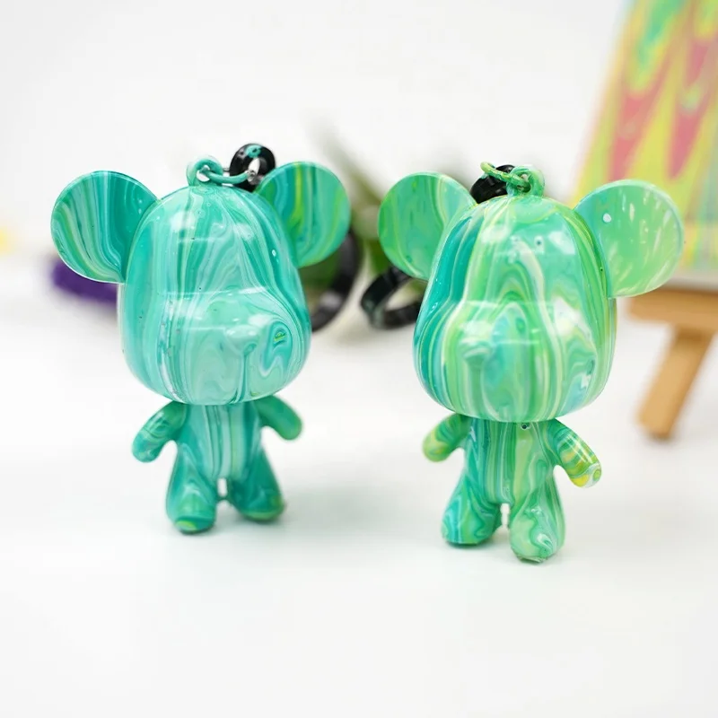 Лидер продаж пластиковый креативный брелок «сделай сам» в виде жидкого медведя набор для розлива краски жидкий медведь игрушка вуалентный украшения