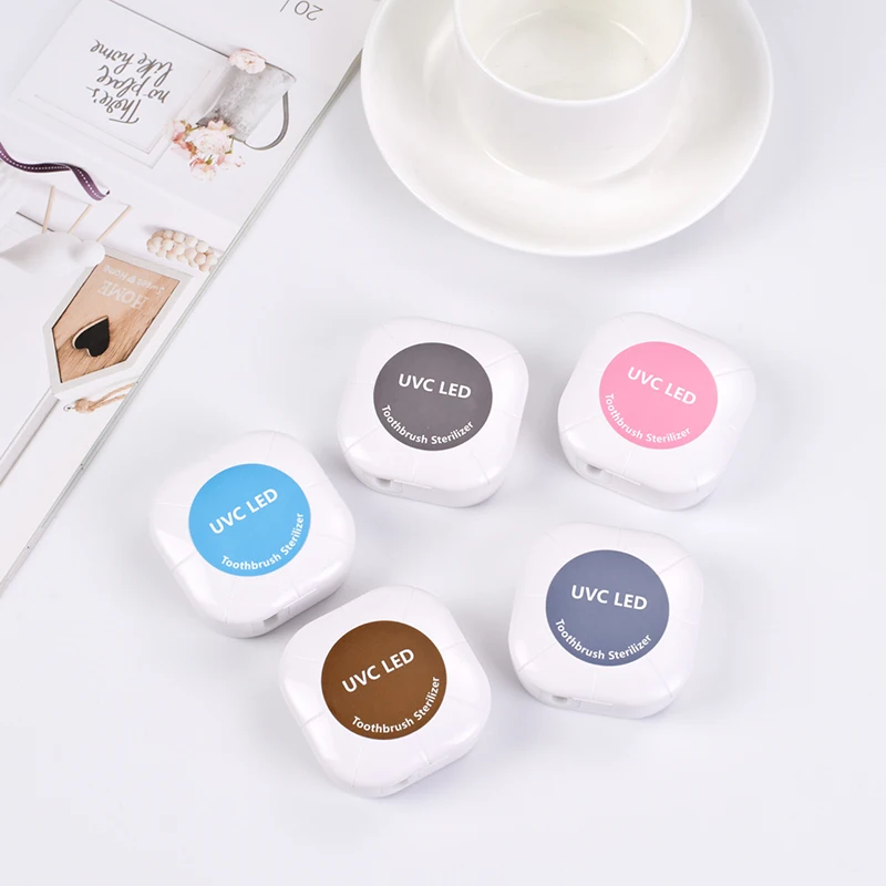Wholesale Travel Battery Mini Single Toothbrush Case Sterilize Portable Plastic UVC Disinfection Toothbrush Sterilizer Box