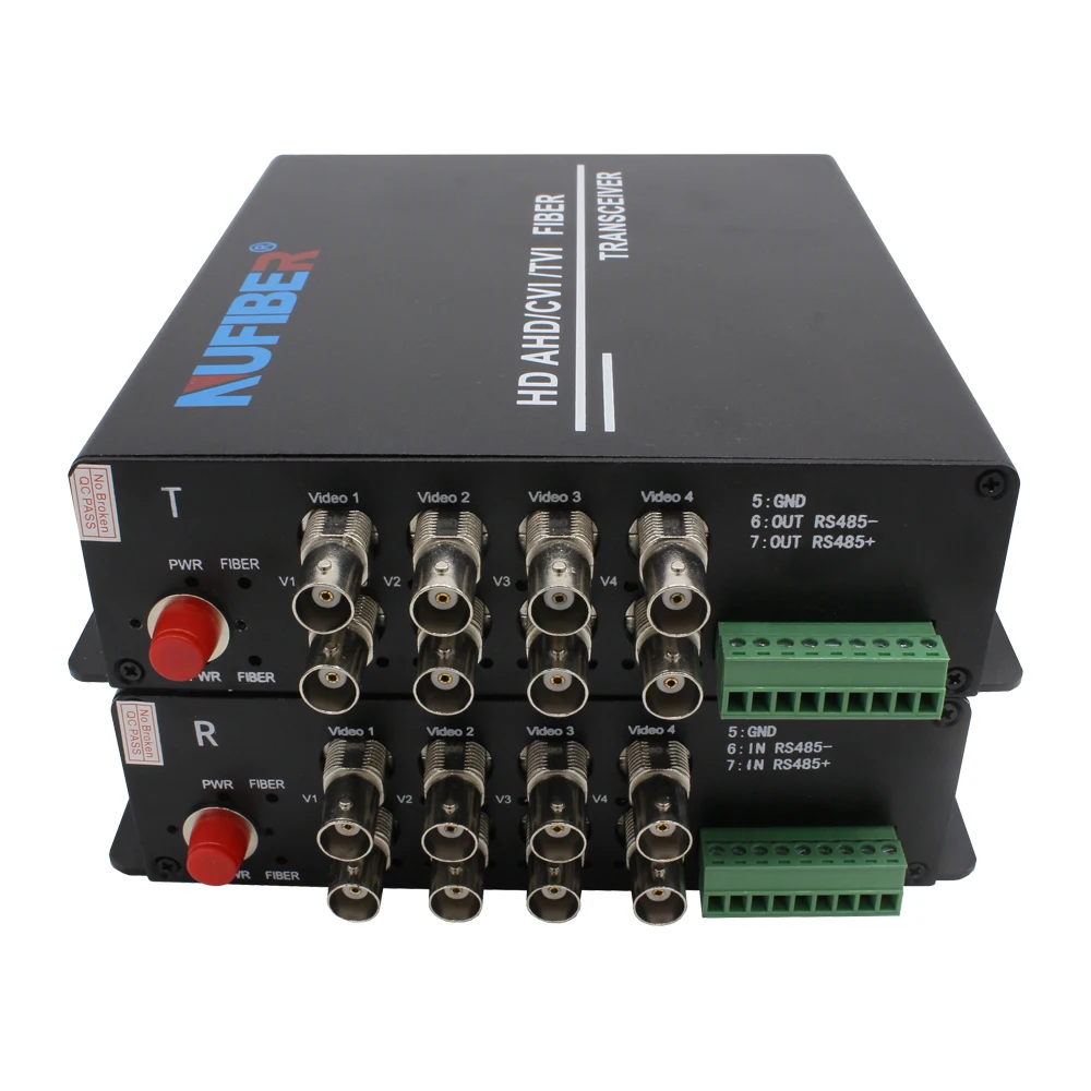 1080P Digital HD TVI/CVI/AHD 8CH Fiber Video Converter Transmitter Receiver Single fiber SM 1310nm/1550nm FC 20km