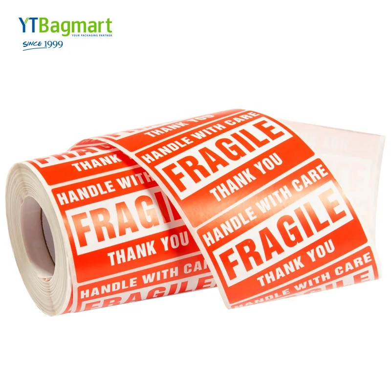 
YTBagmart 500 Labels/Roll Up And Handle With Care Sticker Warning Shipping Express Label Adhesive Custom Fragile Stickers Roll 
