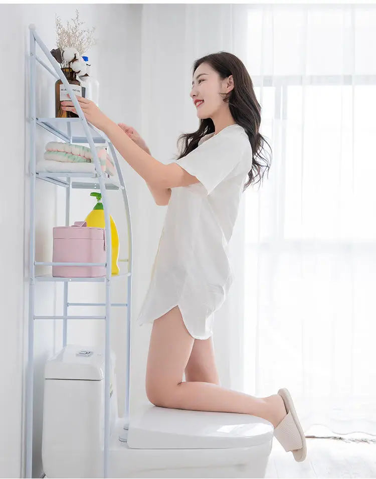 Suoernuo Wholesales 3 Tiers Over Toilet Washing Machine Space Saving Rack Toilet Shelf Rack For Bathroom