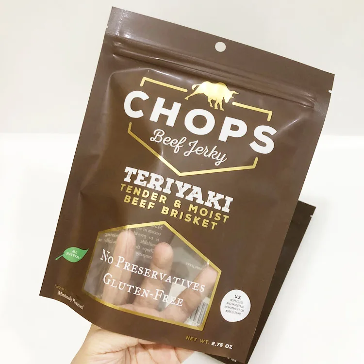Custom Food Grade Stand Up Pouch Beef Jerky Snack Packaging Bag With Zip Lock