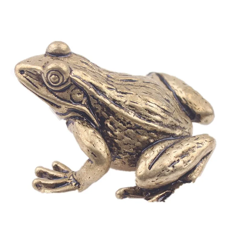 Creative tea pet children pure copper gift handmade car paperweight key chain pendant gift decoration frog men and women