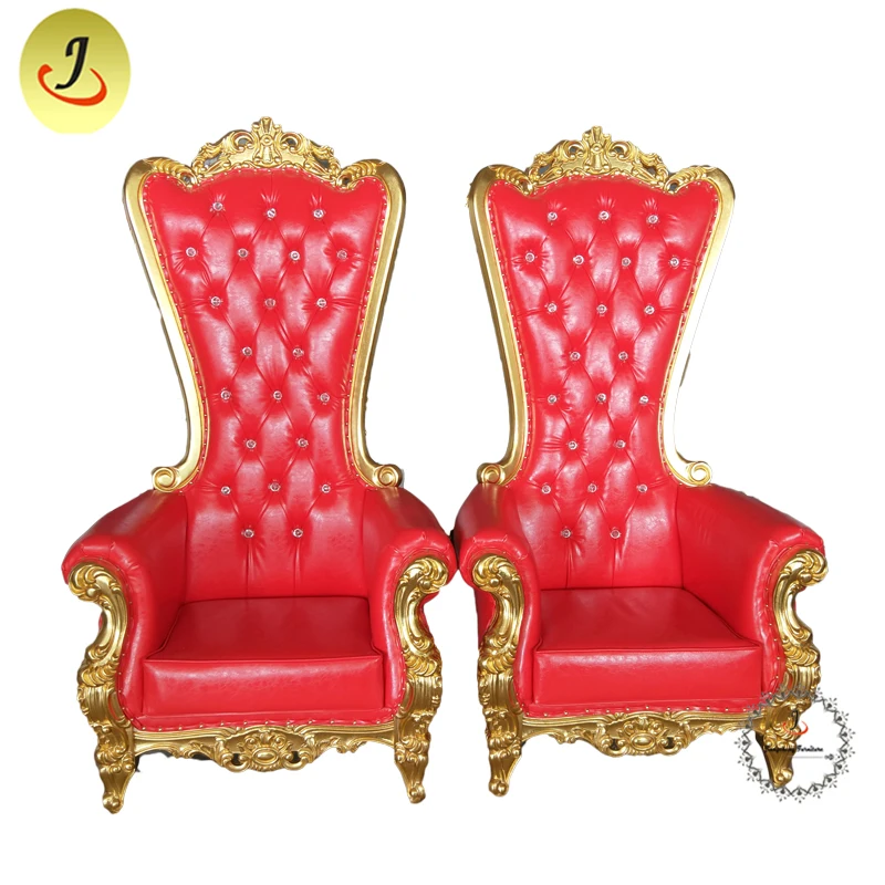 JC-K01 Modern style fashion design golden red color  Wedding king chair throne chair