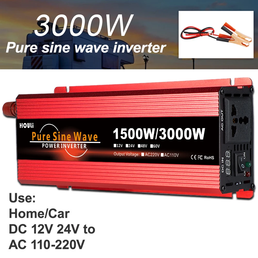 SHENPU 48 в 64 в до 110 В 220 в 3000 Вт инверторы немодулированного синусоидального сигнала