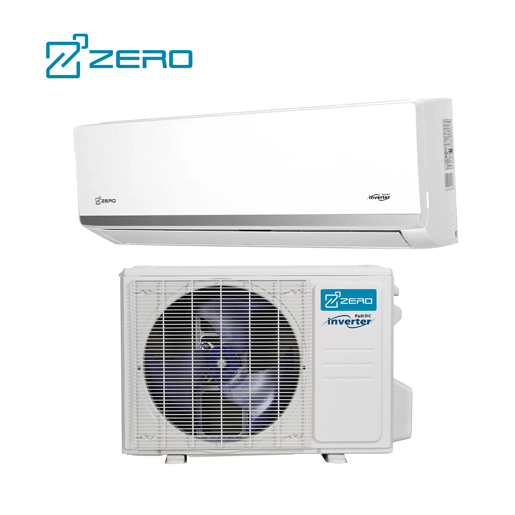 White Ductless Ac Unit Wall Mounted 18000 btu Mini Split Air Conditioner And Heater 110V Heat Pump DC Full Inverter Conditioning