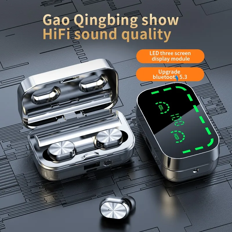 Новейший дизайн YD05 Модернизированная версия беспроводной BT гарнитуры зеркальная стерео супер модная игровая гарнитура большой емкости