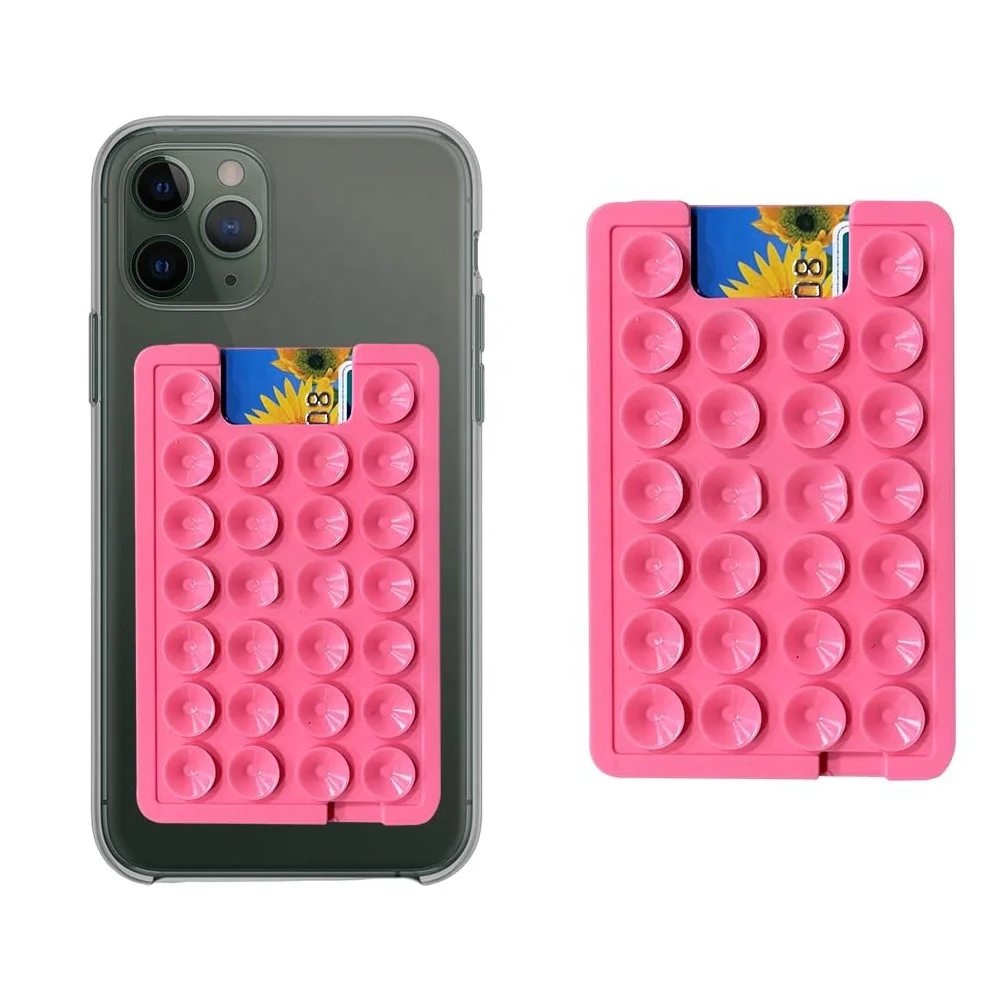 2024 Card Holder Silicone Suction Phone Case Adhesive Mount Cellphone case Compatible Hands Free Mobile Accessory Holder