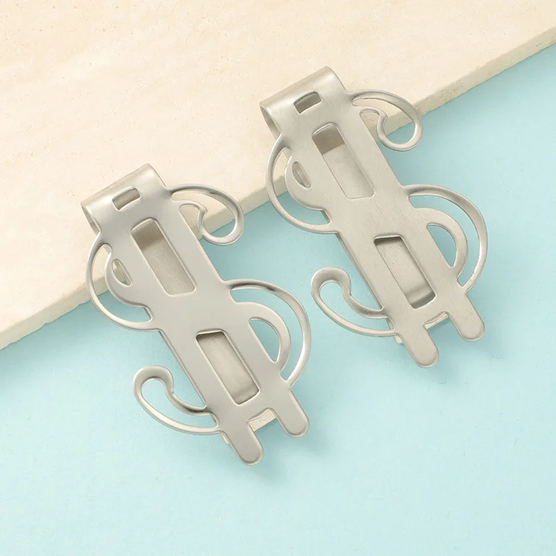 Factory Wholesale Creative Custom High Quality US Dollar Symbol Money Clip Souvenir Metal Stainless Steel Bookmark Book clip