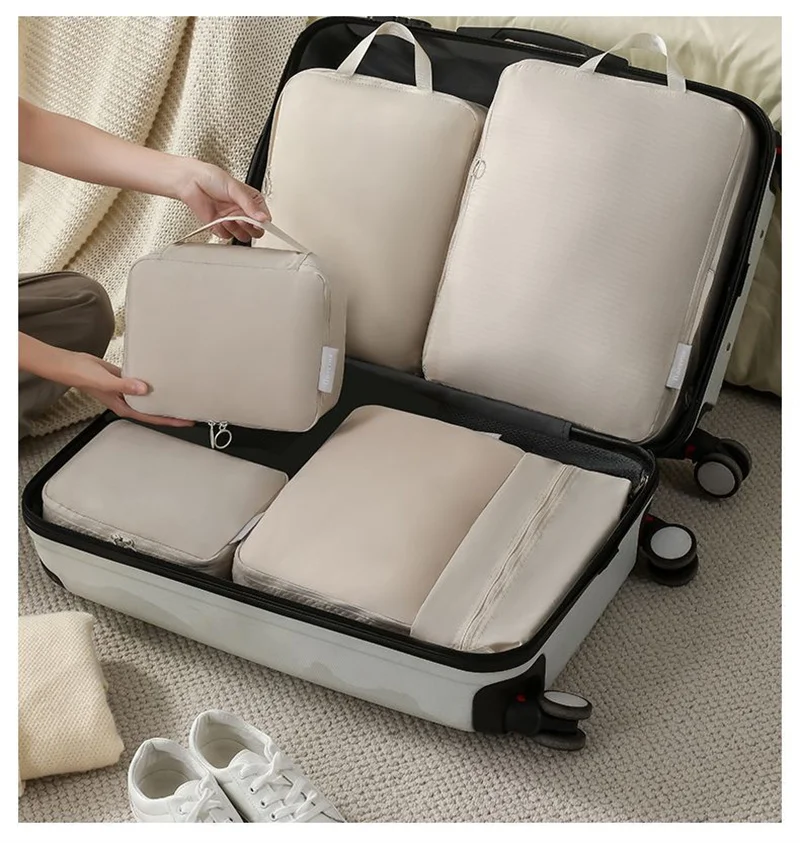 Travel Organizer Bag Set Compression Packing Cubes for Suitcases 6 Set Luggage Packing Organizers for Travel Accessories