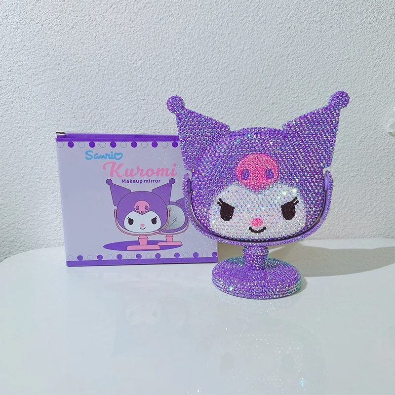 Souvenirs Gift Luxury Artist Cosmetic Crystal Diamond Dormitory Table Bling KT Makeup Mirror for Girls Gift