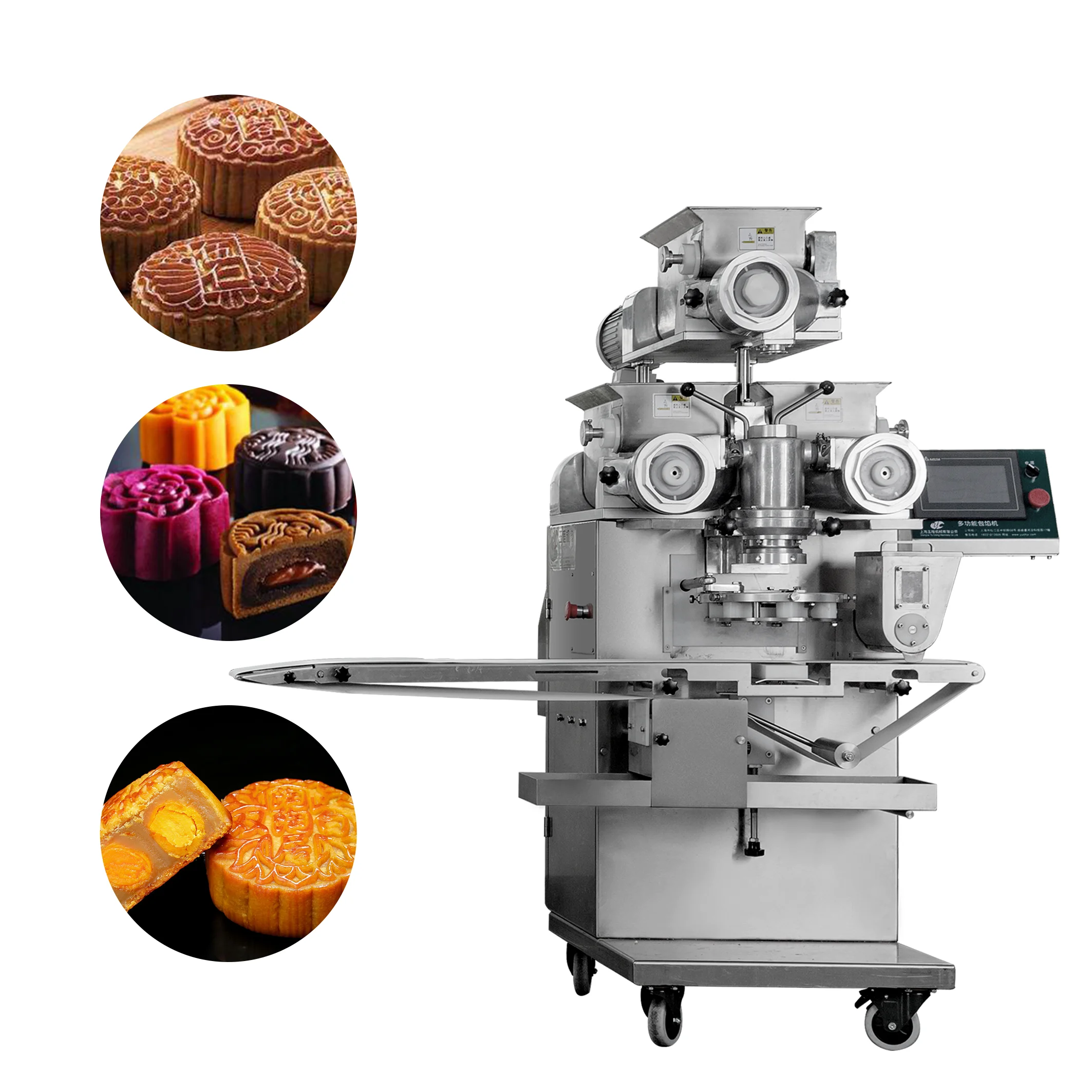 High speed Automatic Mooncake Production Line Tray Arranging Cookies Encrusting Food Making Machine