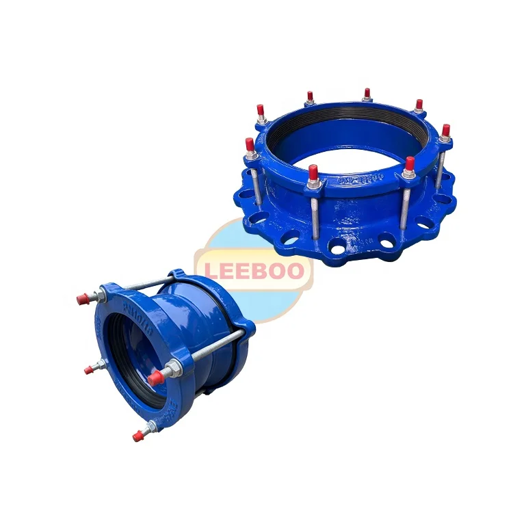LEEBOO factory hdpe pe pipe fitting quick connection wide range Universal Coupling ductile iron grip restraint flange adaptor