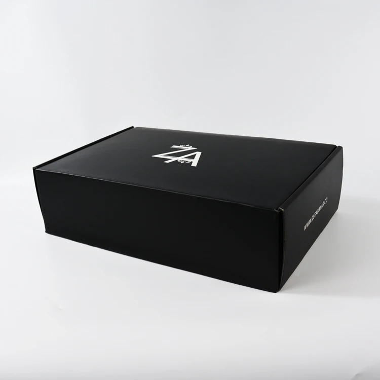 High quality black color hard cartons corrugated shipping box G flute foldable mailer postal paper cardboard boxes packaging