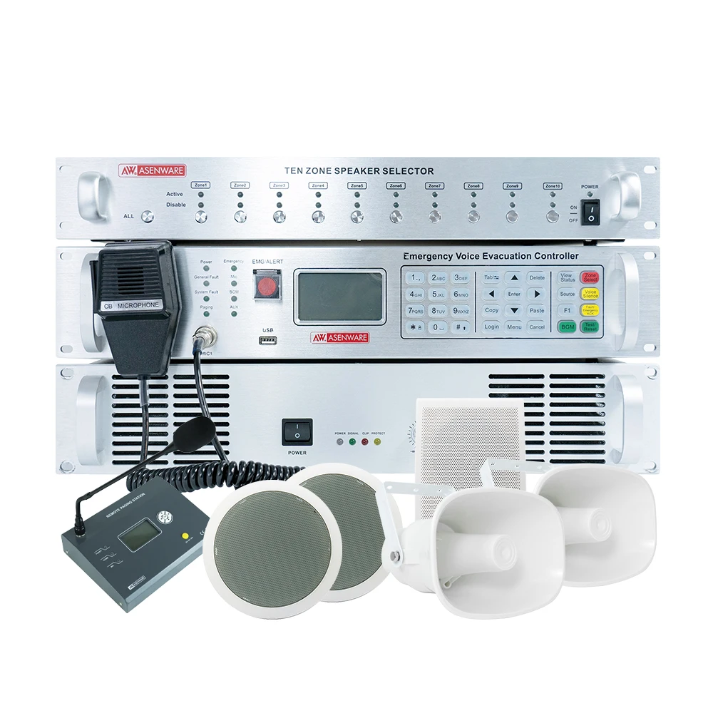 RS485 bus Integrated Public Address and Voice Alarm System controller Combined Public Address and fire Alarm