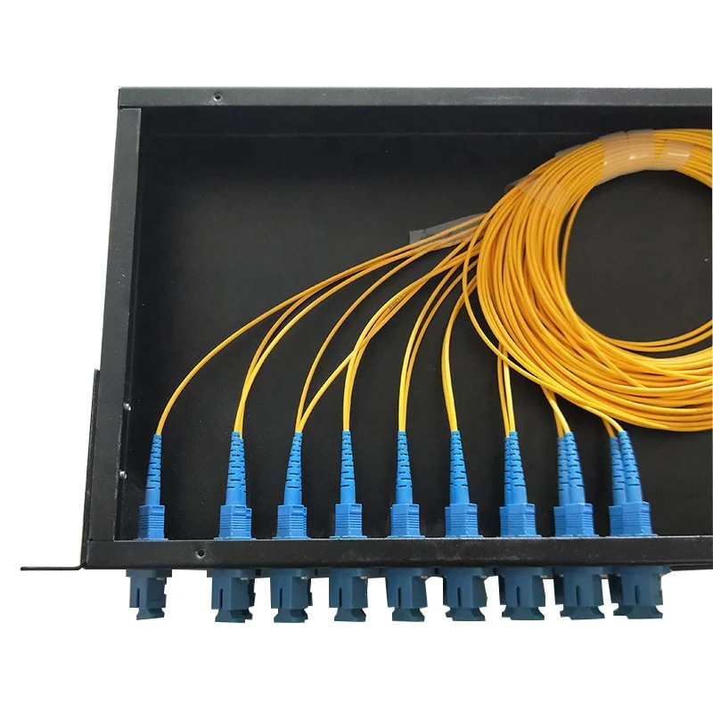 PLC splitter Chassis module SM1*2/1*4/1*8/1*16/1*32/1*64 SC/PC with connector Splitter rack ODF