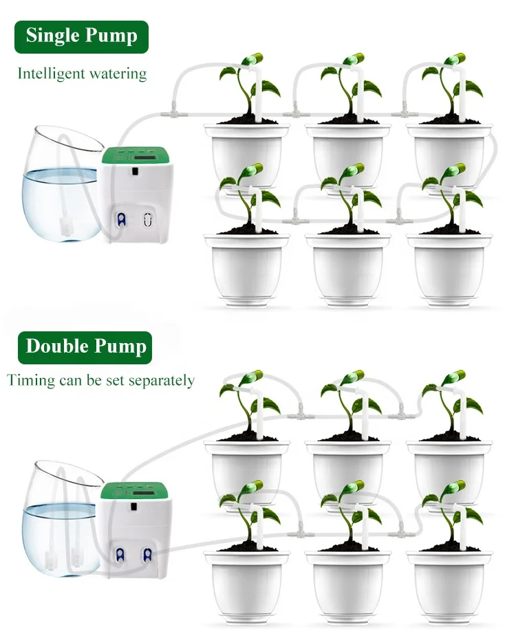 
Micro Automatic Drip Irrigation Kit Houseplants Smart Drip Irrigation System with Solar Battery Panel for Indoor 15 Potted 
