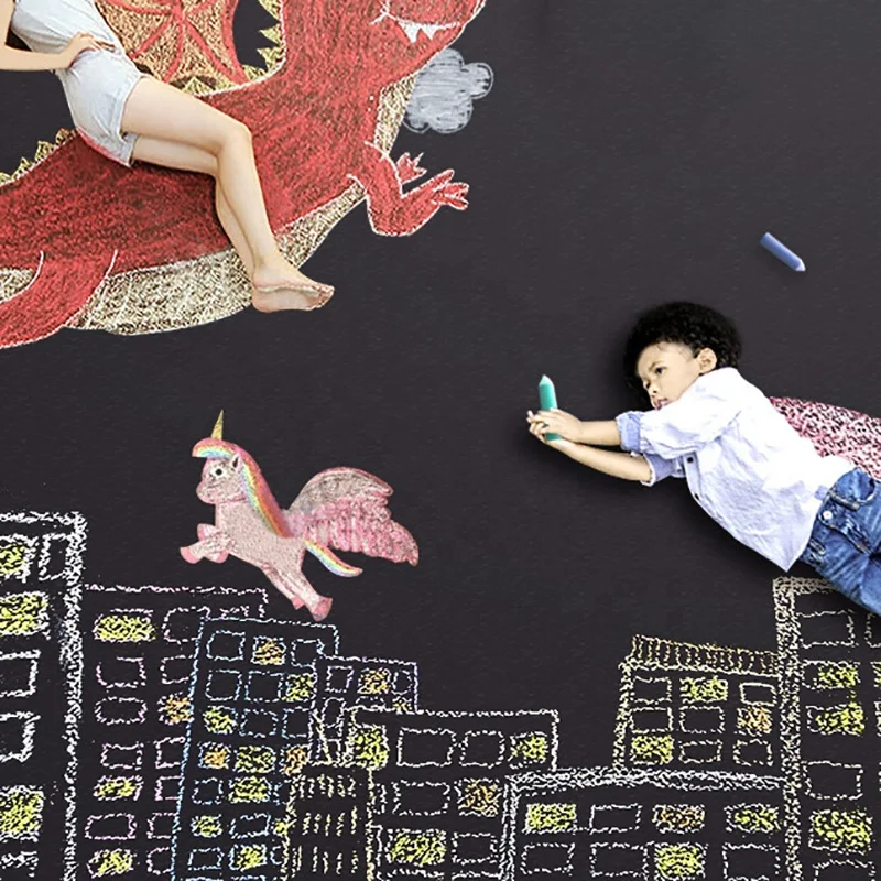 2024 Wholesale 6 Colors School Blackboard Washable Big Dust Free Sidewalk Chalk With 3 Stencils