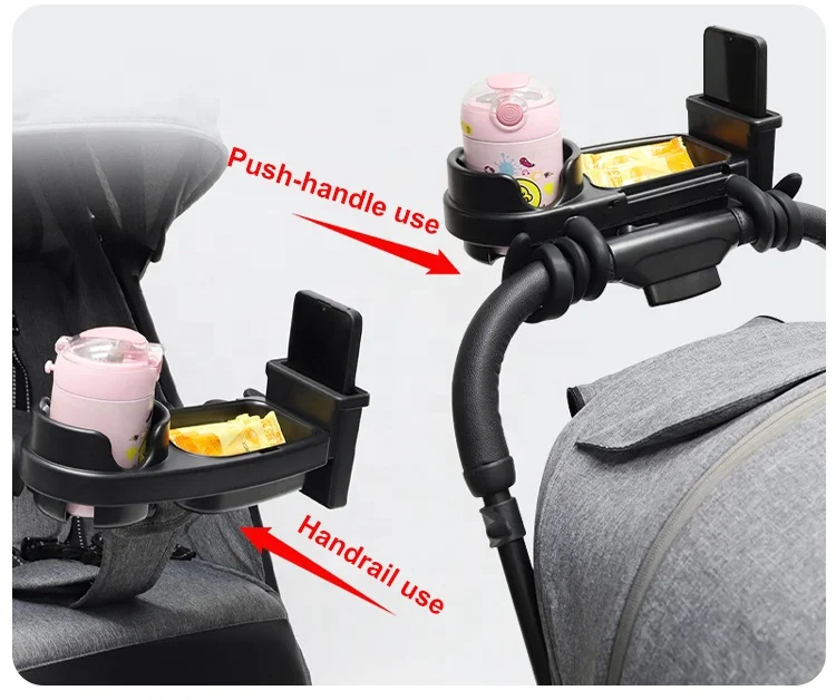 Baby Universal Stroller Snack Tray ABS Tray With Cup Holder for Armrest
