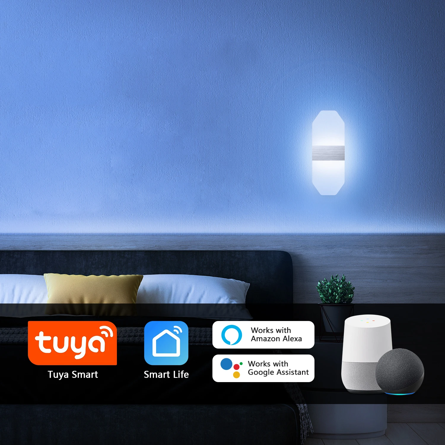 Современный разноцветный светодиодный светильник RGB Smart Tuya настенное комнатное Бра В скандинавском стиле для дома с электроприводом