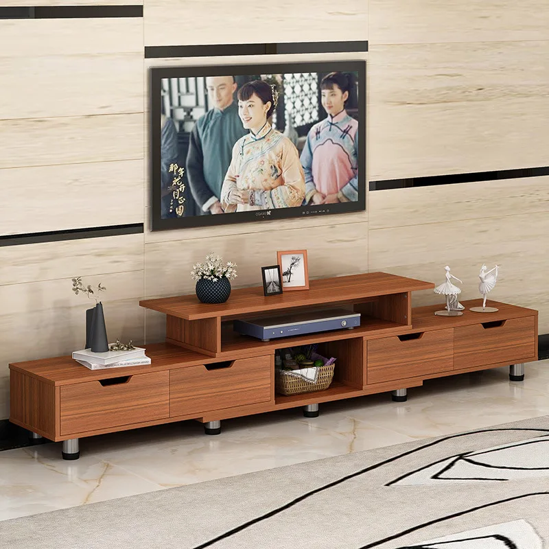Simple modern retractable solid wood bedroom Nordic TV cabinet coffee table