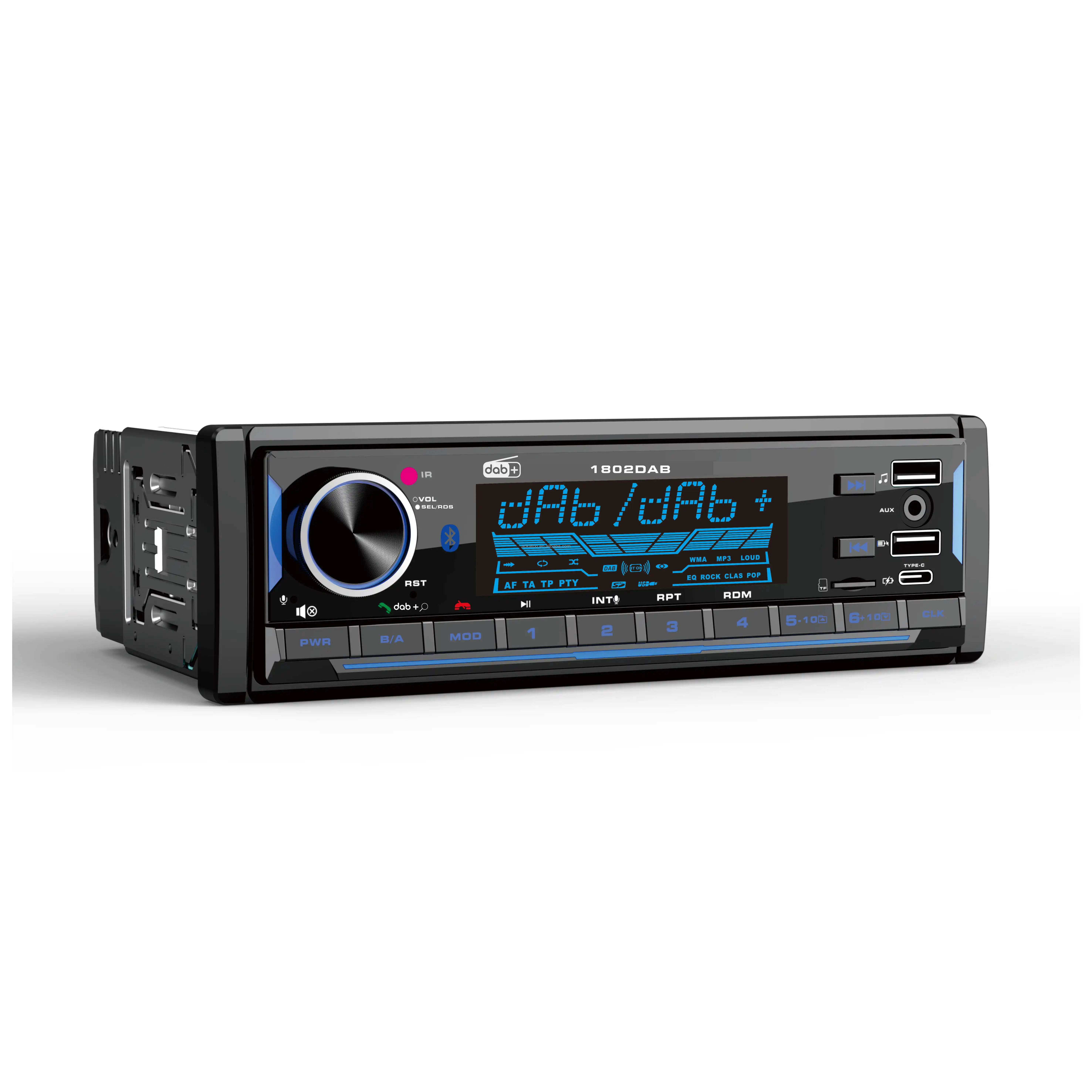 1DIN Car Radio MP3 Player Stereo Autoradio Bluetooth FM AM RDS DAB+ USB SD AUX-IN TF Card Connection Amplifier Function ASF
