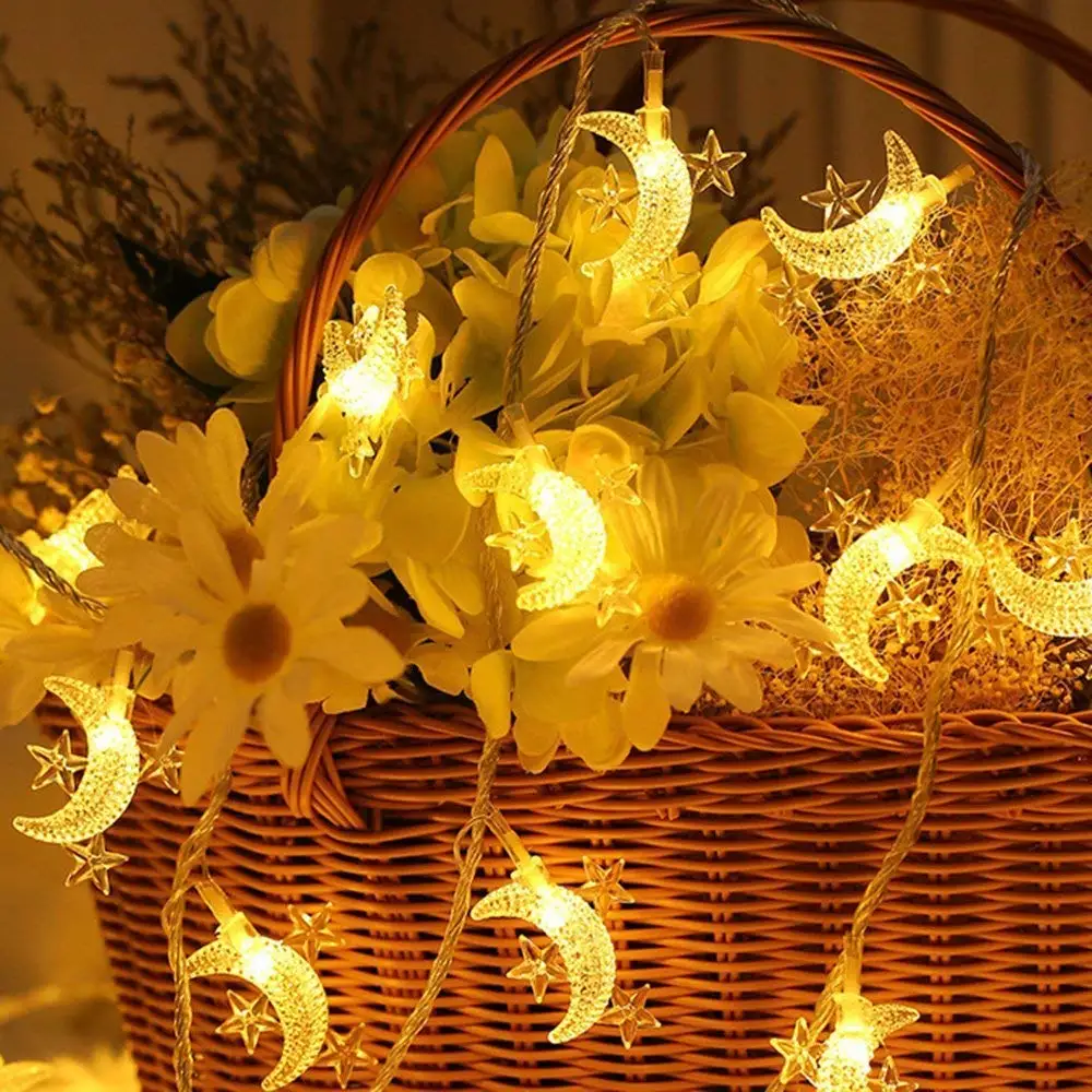 Led 3 m 20 LEDs Moon And Star Light Waterproof Battery Customized For Decoration Party Holiday String Night Light