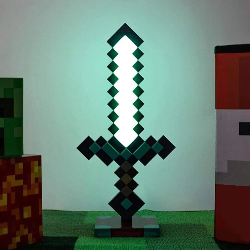 Minecraft LED desktop luminescent masonry sword night light torch torch ore lamp weapon sword box box