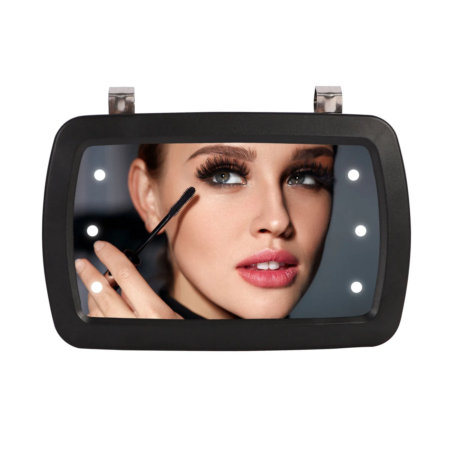 Car mounted sunshade makeup vanity mirror touch screen LED lighting mirror universal Cosmetic Shading Mirror