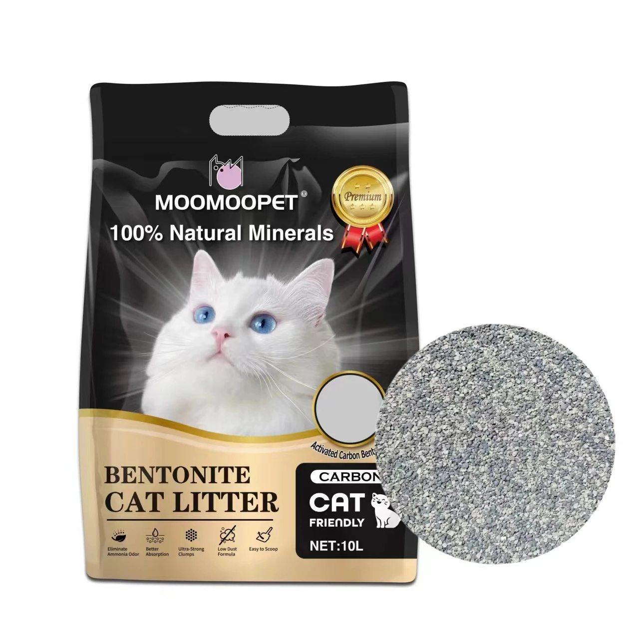 OEM/ODM Activated Carbon Long Lasting Charcoal Broken Bentonite Odor Control Cat Sand Bulk Litter