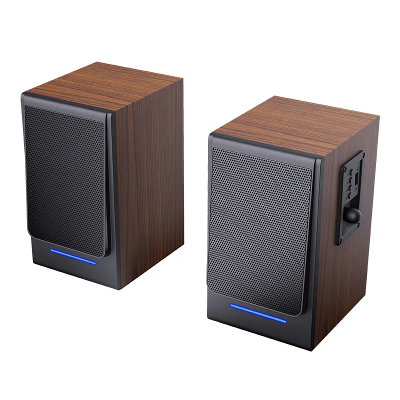 New design HiFi stereo 2.0 speaker box professional wireless Blue tooth speaker wood 20W Bookshelf speaker for home audio