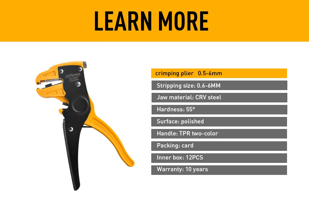 Professional Heavy Duty Wire Cable Hand Crimping Tool With Stripper and Cutter for Household Cable Cutting and Crimping