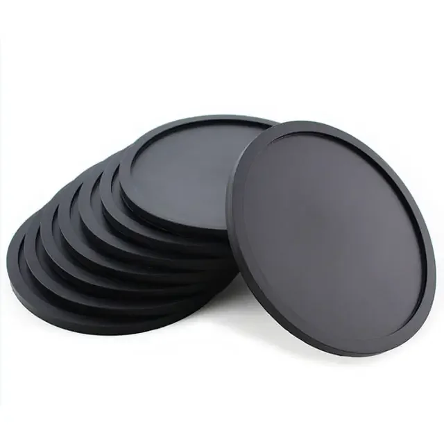 10CM Round Black High Quality Silicone Cup Coasters for Drink